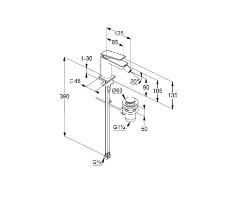 Kludi - Decus - Bidé csaptelep - 542170575 – 2. kép