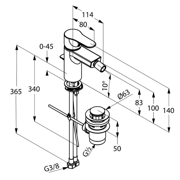 Kludi - Objekta - Bidé csaptelep - 324160575 – 2. kép