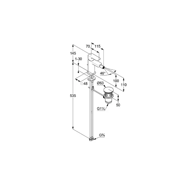 Kludi - Renon - Bidé csaptelep - 42216N275 – 2. kép