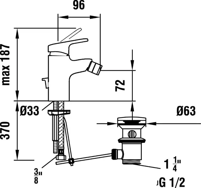 Laufen - Citypro - Bidé csaptelep - HF500910100000 – 2. kép