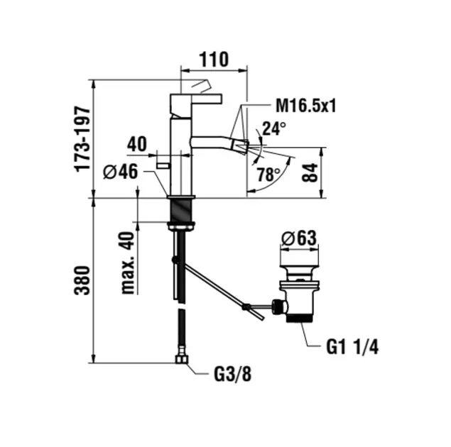 Laufen - Kartell - Bidé csaptelep - H3413310041011 – 2. kép