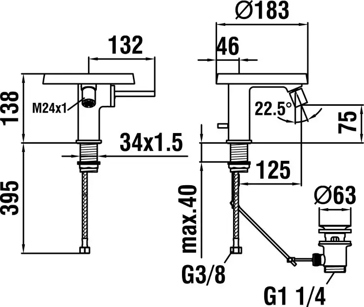 Laufen - Kartell - Bidé csaptelep - H3413310041111 – 2. kép