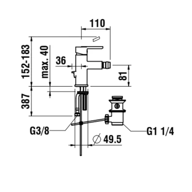 Laufen - Lua - Bidé csaptelep - H3410810041141 – 2. kép