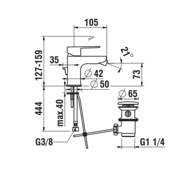 Laufen - Neja - Bidé csaptelep - H3415110041111 – 2. kép