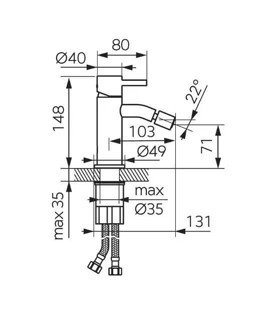 Novaservis - Ferro Ciriculus - Bidé csaptelep - BCK6GM – 2. kép
