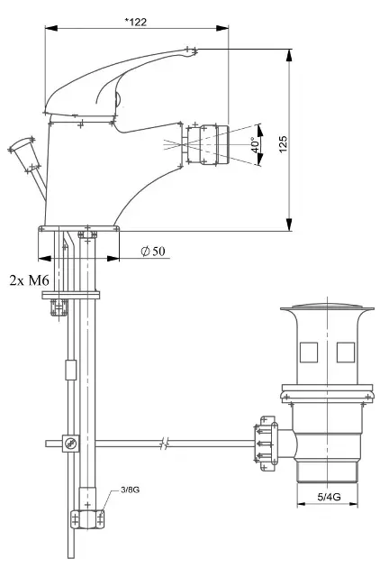 Novaservis - Metalia 55 - Bidé csaptelep - 55011,0 – 2. kép