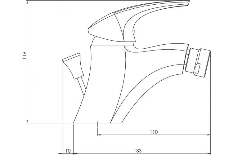 Novaservis - Metalia 57 - Bidé csaptelep - 57011,0 – 2. kép