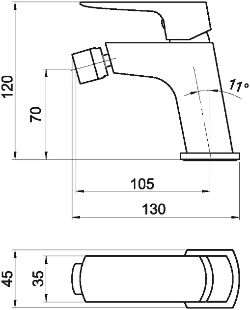 Novaservis - Nobless Ego - Bidé csaptelep - 43011,5 – 2. kép