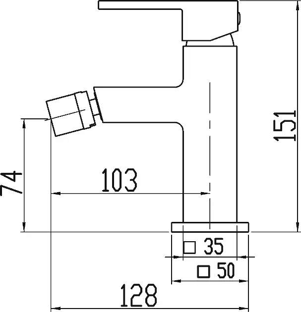Novaservis - Titania Cube - Bidé csaptelep - 98811,0 – 2. kép