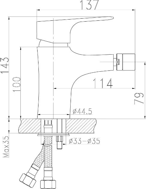 Novaservis - Titania Nice - Bidé csaptelep - 97011,0 – 2. kép