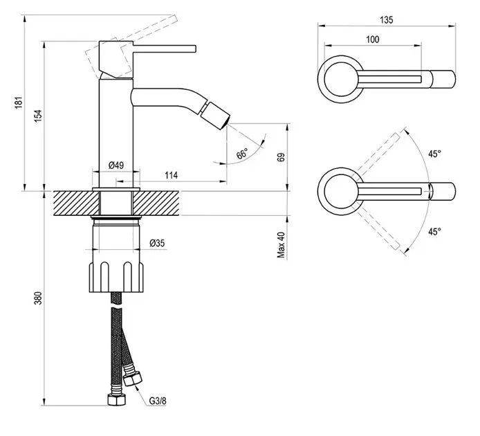 Ravak - Espirit - Bidé csaptelep - X070318 – 2. kép