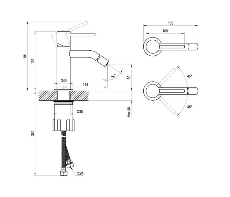Ravak - Espirit - Bidé csaptelep - X070605 – 2. kép