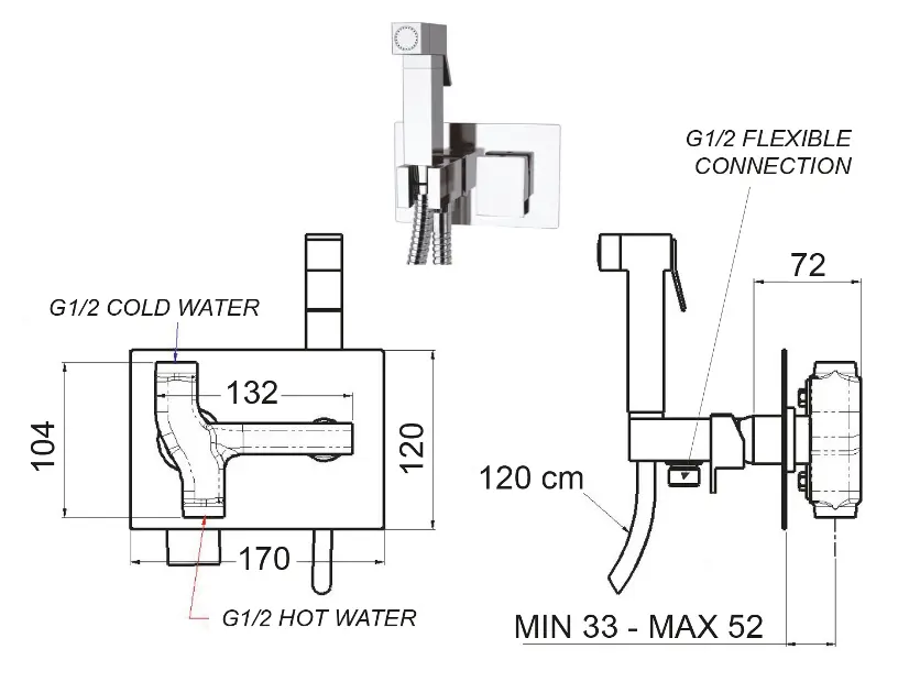 Sapho - Latus - Bidé csaptelep - 1102-07 – 2. kép