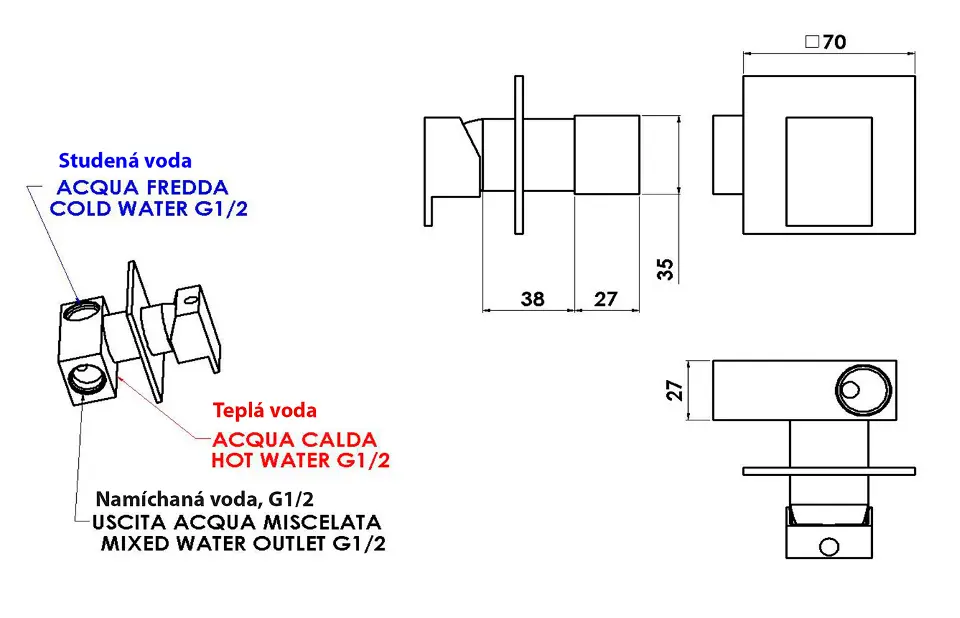 Sapho - Latus - Bidé csaptelep - 1102-40 – 2. kép