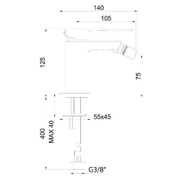 Sapho - Latus - Bidé csaptelep - 1102-73B – 2. kép