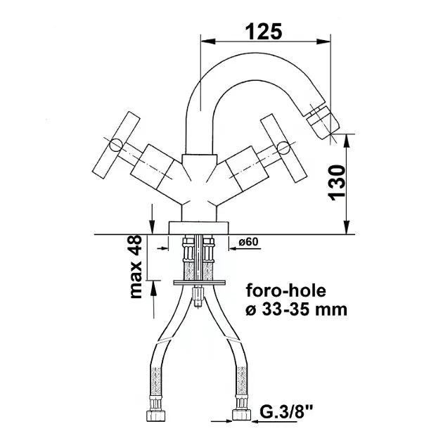 Sapho - Reitano Rubinetteria Axia - Bidé csaptelep - 518/S – 2. kép