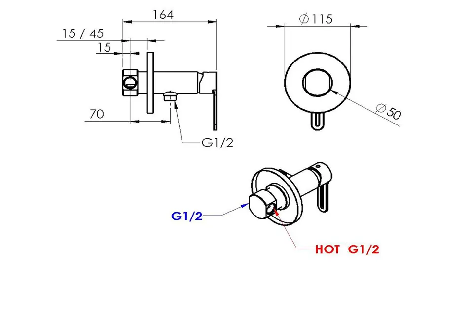 Sapho - Taps - Bidé csaptelep - 1103-07 – 2. kép