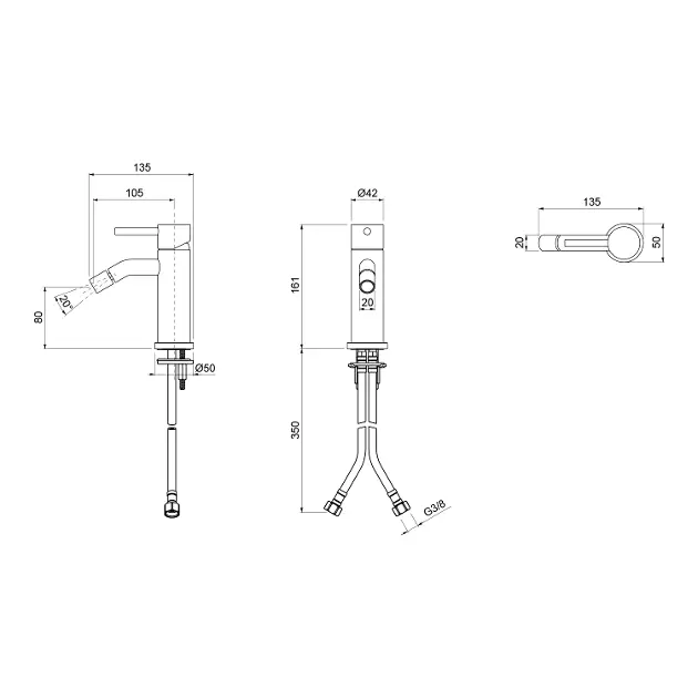 Sapho - Ultramix - Bidé csaptelep - UT003 – 2. kép