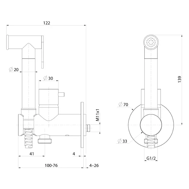 Sapho - Ultramix - Bidé csaptelep - UT013B – 2. kép