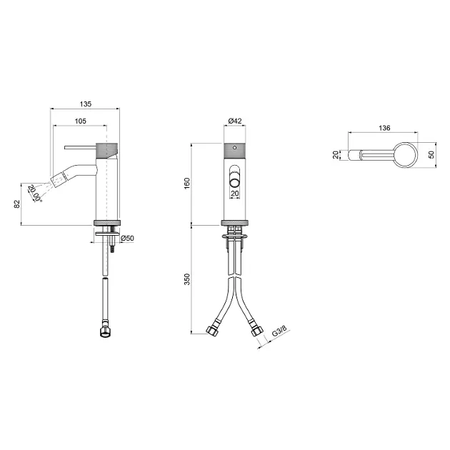 Sapho - Ultrasan - Bidé csaptelep - UT003V – 2. kép