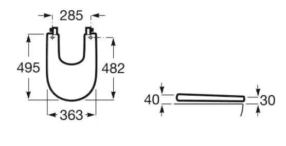 Roca - Meridian - Bidé kiegészítő - A8062A000B – 2. kép
