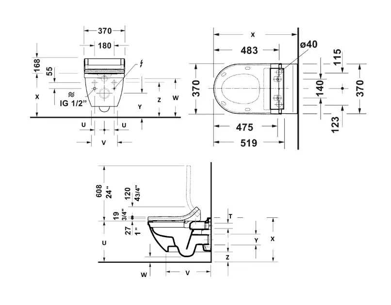 Duravit - SensoWash Classic - Bidé ülőke - 613000012004300 – 2. kép