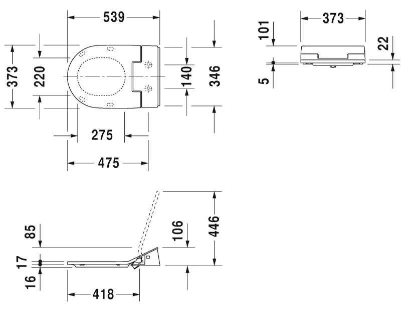 Duravit - SensoWash Slim - Bidé ülőke - 611000002304300 – 2. kép