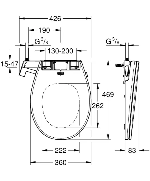 Grohe - Bau Ceramic - Bidé ülőke - 39648SH0 – 2. kép