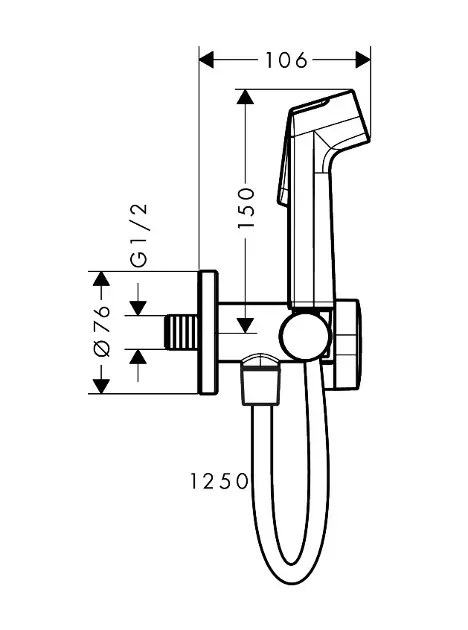 Hansgrohe - Bidé zuhany - 29230140 – 2. kép