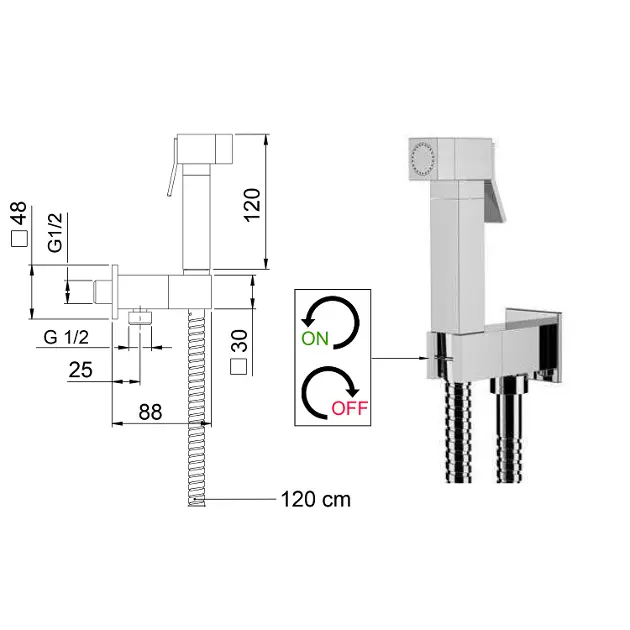 Sapho - Shower valves - Bidé zuhany - DB108 – 2. kép