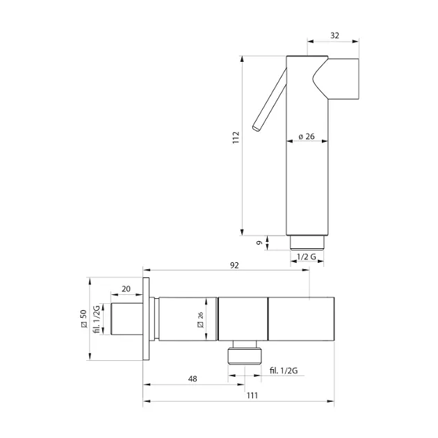 Sapho - Shower valves - Bidé zuhany - SG108NE – 2. kép