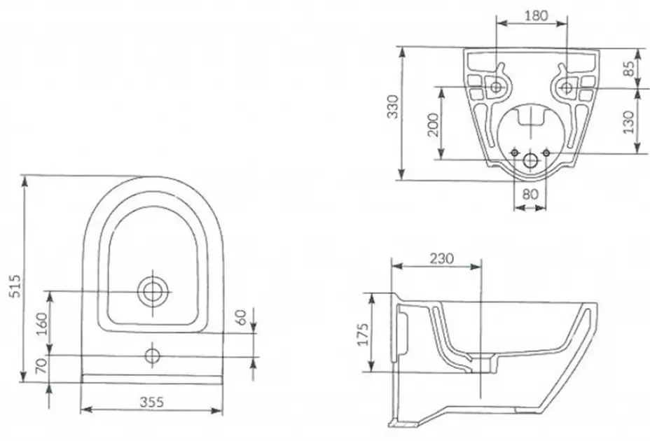 Cersanit - Crea - Bidé - K114-009 – 2. kép
