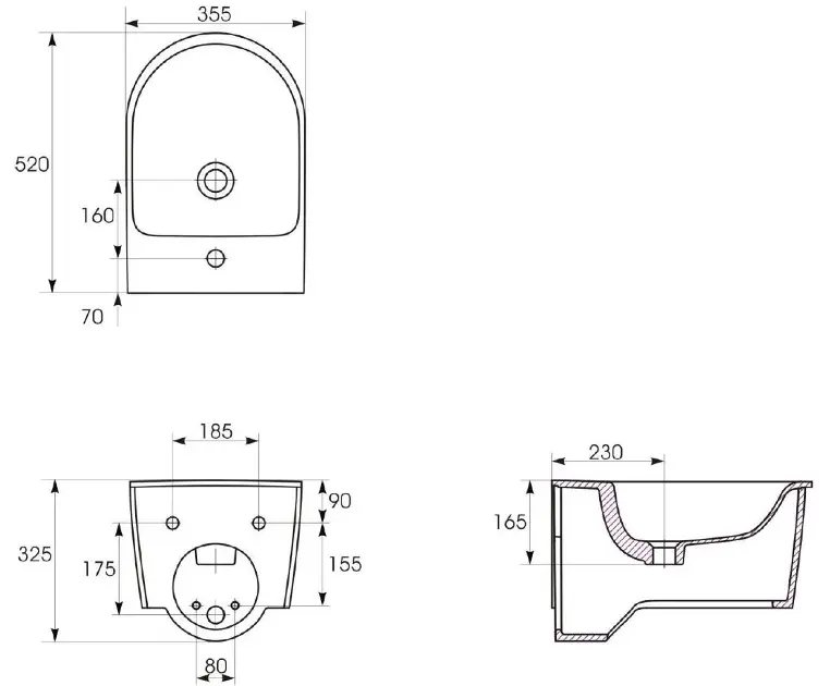 Cersanit - Inverto - Bidé - K671-002 – 2. kép