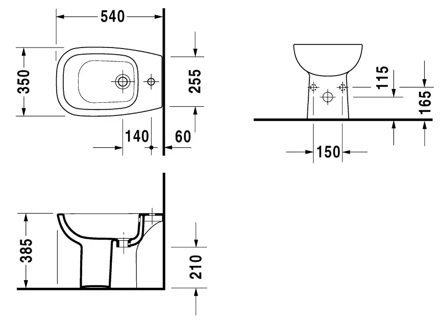 Duravit - D-Code - Bidé - 22381000002 – 2. kép