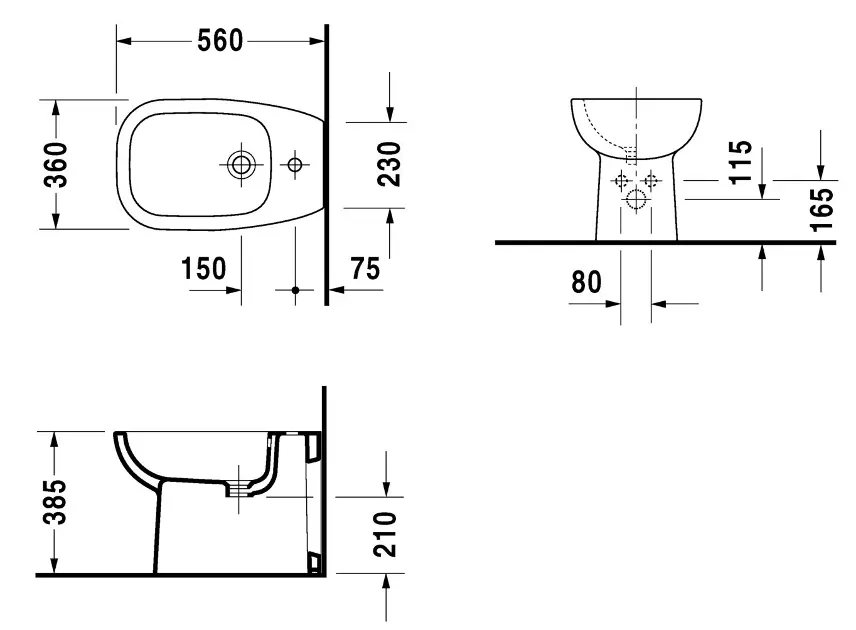 Duravit - D-Code - Bidé - 22411000002 – 2. kép
