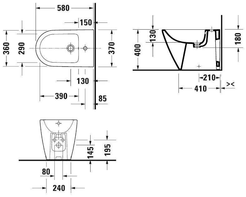 Duravit - D-Neo - Bidé - 2295100000 – 2. kép