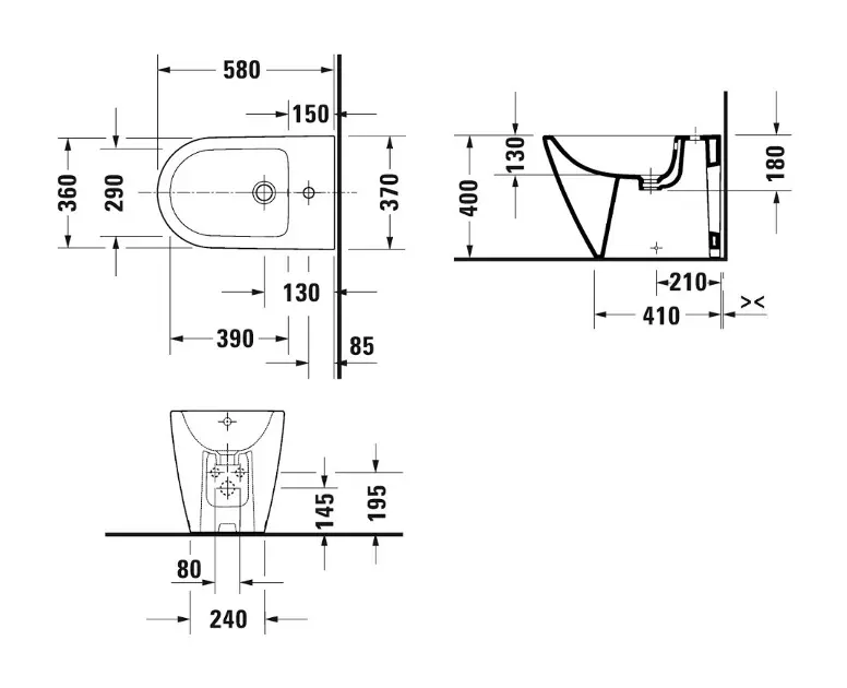 Duravit - D-Neo - Bidé - 2295103200 – 2. kép