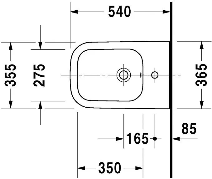 Duravit - Happy D.2 - Bidé - 22581500001 – 2. kép