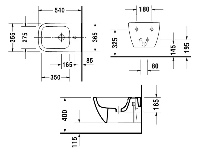 Duravit - Happy D.2 - Bidé - 2258151300 – 2. kép