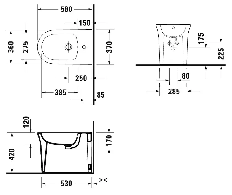 Duravit - White Tulip - Bidé - 2293100000 – 2. kép