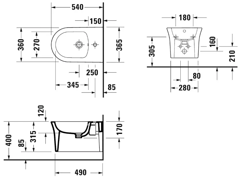 Duravit - White Tulip - Bidé - 22931500001 – 2. kép