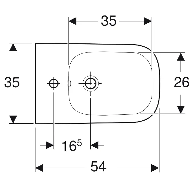 Geberit - Selnova Square - Bidé - 501.547.01.1 – 2. kép