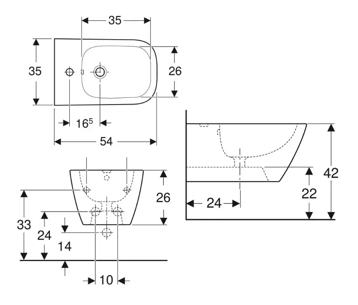 Geberit - Smyle Square - Bidé - 500.209.01.1 – 2. kép
