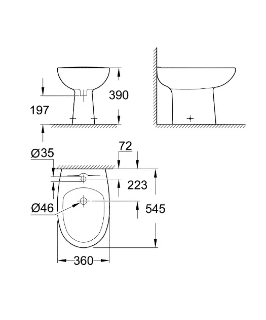 Grohe - Bau Ceramic - Bidé - 39432000 – 2. kép