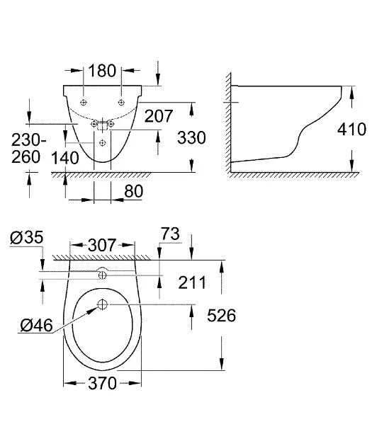 Grohe - Bau Ceramic - Bidé - 39433000 – 2. kép