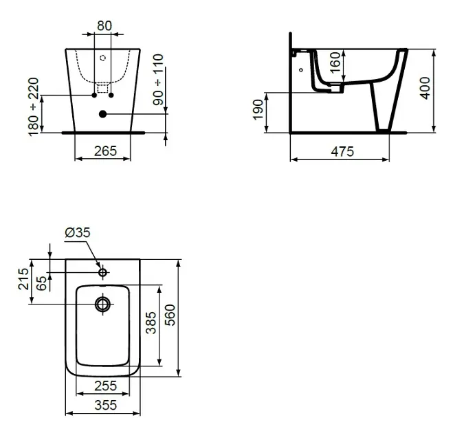 Ideal Standard - Blend - Bidé - T368901 – 2. kép