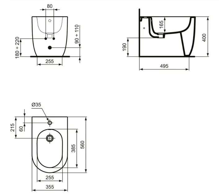 Ideal Standard - Blend - Bidé - T375301 – 2. kép