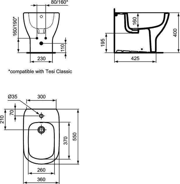 Ideal Standard - Tesi - Bidé - T3540V3 – 2. kép