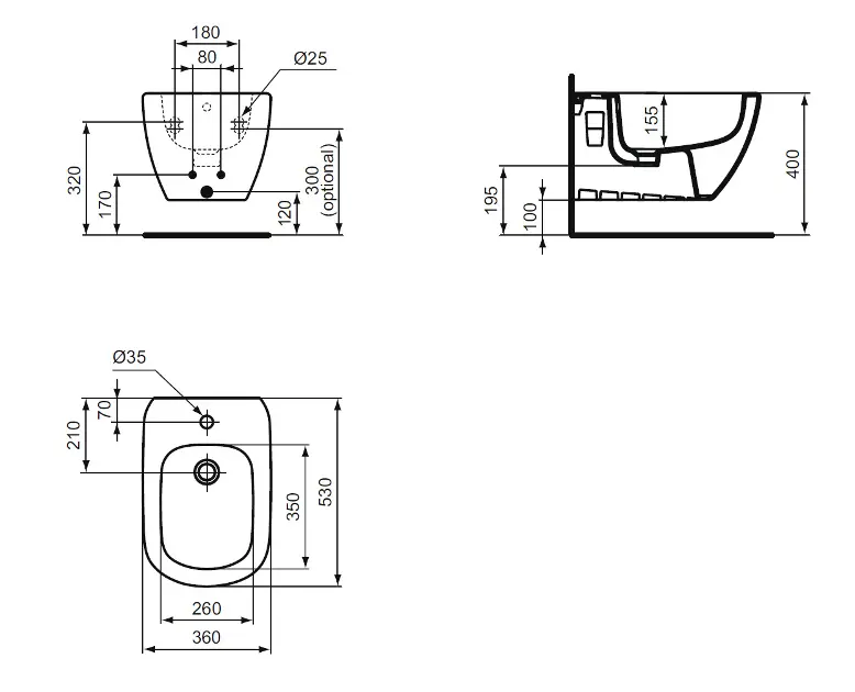Ideal Standard - Tesi - Bidé - T3552V3 – 2. kép