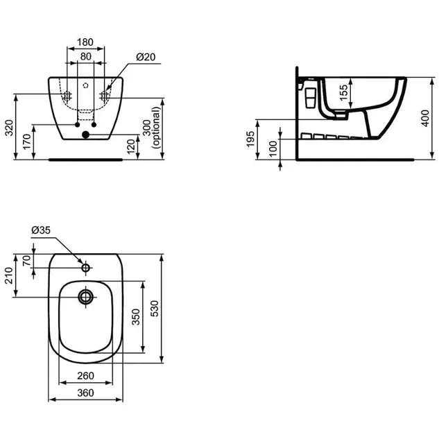 Ideal Standard - Tesi - Bidé - T457001 – 2. kép